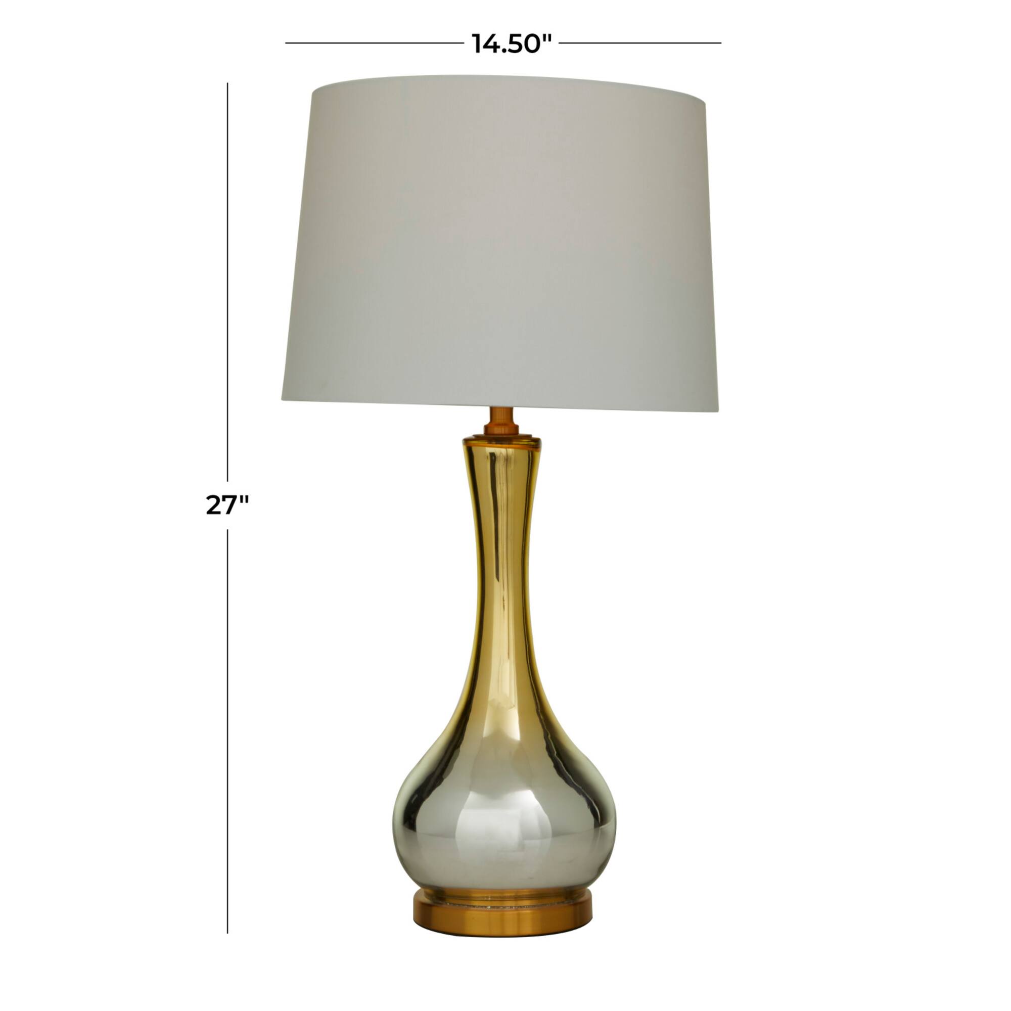 Gold Glass Glam Accent Lamp, 15" x 15" x 27"